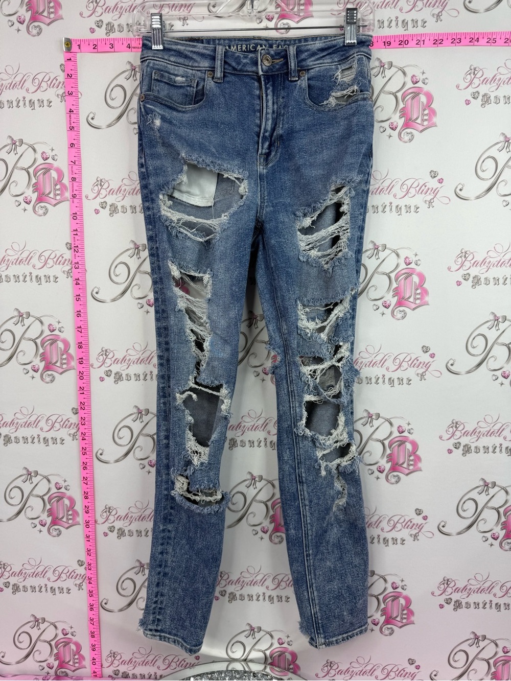 American Eagle Outfitters Ripped Light Blue Skinny Jeans